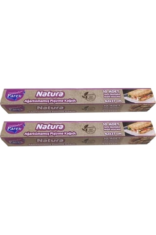 Natura Ağartılmamış Hazır Kesilmiş Pişirme Kağıdı 10 Lu İkili Set