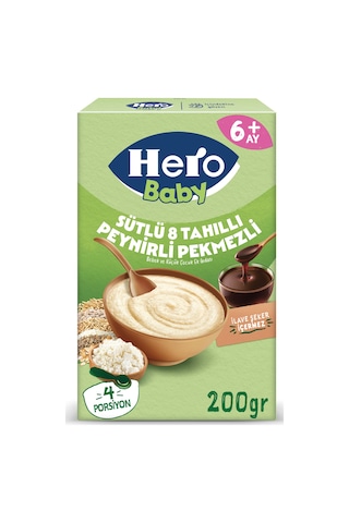 Hero Baby Sütlü 8 Tahıllı Peynirli Pekmezli 200g X3