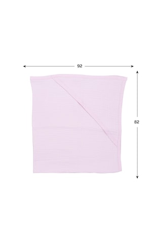 Ezh Başlıklı 4 Kat Müslin Bebek Battaniyesi 92x82 Cm 1209