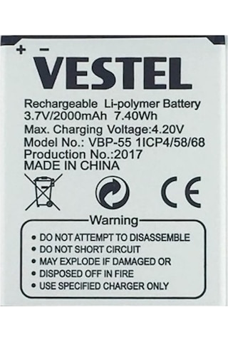 Senalstore Vestel Uyumlu Venüs 5.5 Pil Batarya 5.5x 5.5v Vbp-55 İthal