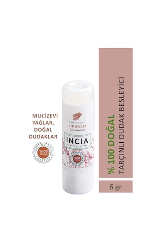 Incia %100 Doğal Dudak Besleyici Tarçın Bitkisel Nemlendirici Dudak Bakım Kremi 6 G