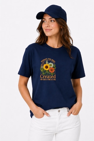 Bayloranzzo Perhaps %100 Pamuk Heavy Cotton Premium Kalite Kadın Tişört Lacivert