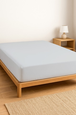 Purecomfort %100 Pamuk Ranforce Çift Kişilik Lastikli Çarşaf 160x200 Beyaz Açık Gri