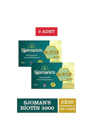 Sjomann's Biotin 3000 Takviye Edici Gıda 2 x 30 Çiğnenebilir Jel