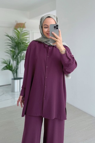 Ka Hijab Pearly Takım - Mor