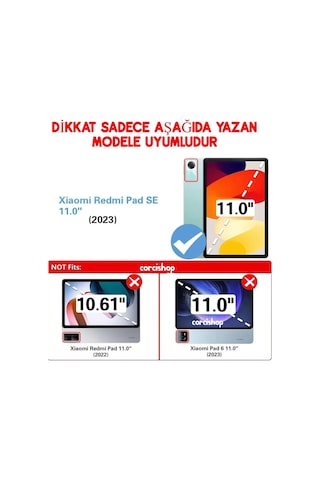 Xiaomi Redmi Pad Se 11 Inç Modeli Uyumlu 360 Dönerli Tablet Kılıfı 3lü Set Arka Kapak