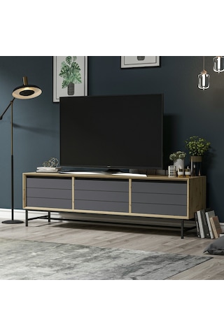 Minar Lery Tv Ünitesi Soft - Artisan/mat Siyah/antrasit