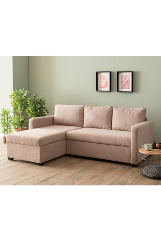 Pafu Kado Yataklı Köşe Koltuk Takımı - Bohem Vizon Vizon