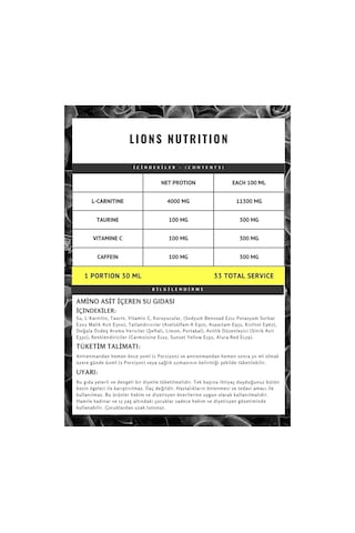 Lions Nutrition L-carnitine 4000 MG Mango Aromalı 1 L