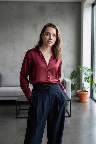 Feg Store Bordo Basic Saten Gömlek