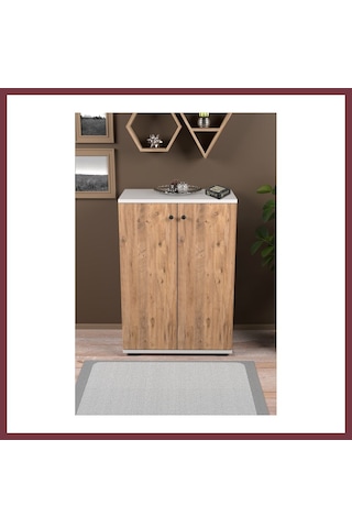 Storeşahin Kapaklı Ayakkabılık Çam Beyaz 86 Cm Shn0720 Çam - Beyaz