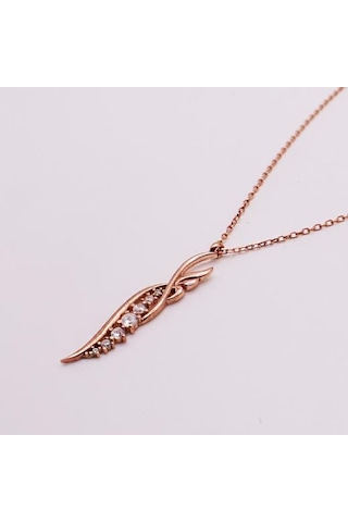 Agakulche Gümüş Melek Kanadı Hayalet Kolye Rose