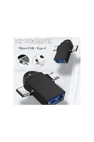 2 In 1 Usb Dişi To Micro Usb + Type-C Otg Adaptör