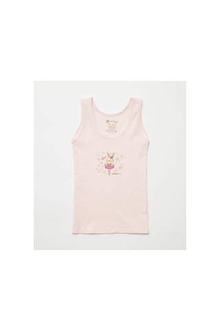 Natuline Kız Çocuk Sweet Rabbit Likralı 2'li Atlet 5001-2 Çok Renkli