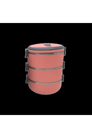 3'lü Sefer Tası Saklama Kabı 1.8 L Koyu Pembe