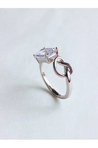 Gümüş Baget Tasarım Pırıltılı Ayarlanabilir Kadın Yüzük