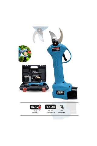 9907 Şarjlı Dal Budama Makası 30mm Kesme Çapı Yedek Bıçaklı