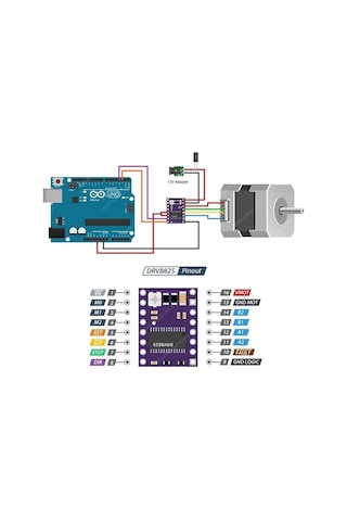 Komponentci DRV8825 3D Yazıcı Uyumlu Step Motor Sürücü (Driver) Kart Modülü