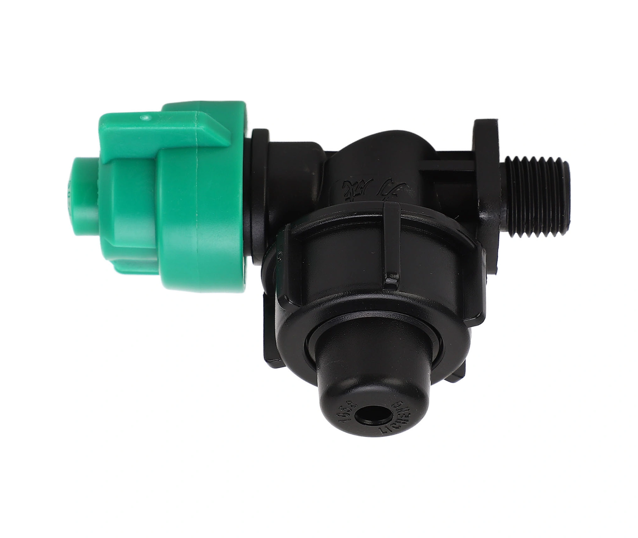 Vkemall Zeytin Yeşili Plastik Tarım Sprey Başlığı, 015 Dairesel Nozl, Akış Regülatörlü Düğme, 102c-g1/4 Uçaklı, Bitki Sulama, Seracılık, Bahçe İçin