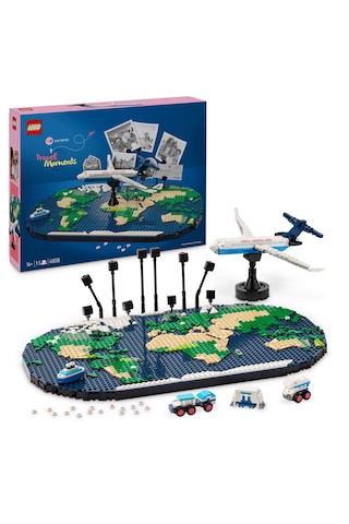 LEGO® Seyahat Anıları 41838 - Seyahat Etmeyi Seven Aileler İçin Dünya Haritası İçeren Yaratıcı Oyuncak Yapım Seti (1231 Parça)