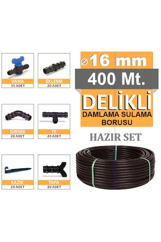 400 Metre Kendinden Delikli Damla Sulama Sistemi Hazır Set
