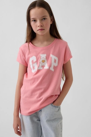 Gap Kız Çocuk Logo Detaylı Pembe T-shirt-13566 Pembe