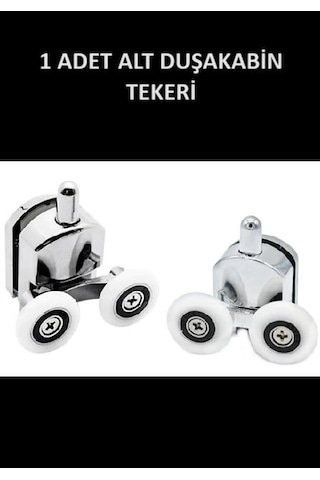 Tekerlek Duşakabin Tekerleği Alt Cam Rulman Krom Teker 23 Mm Beyaz - Şeffaf