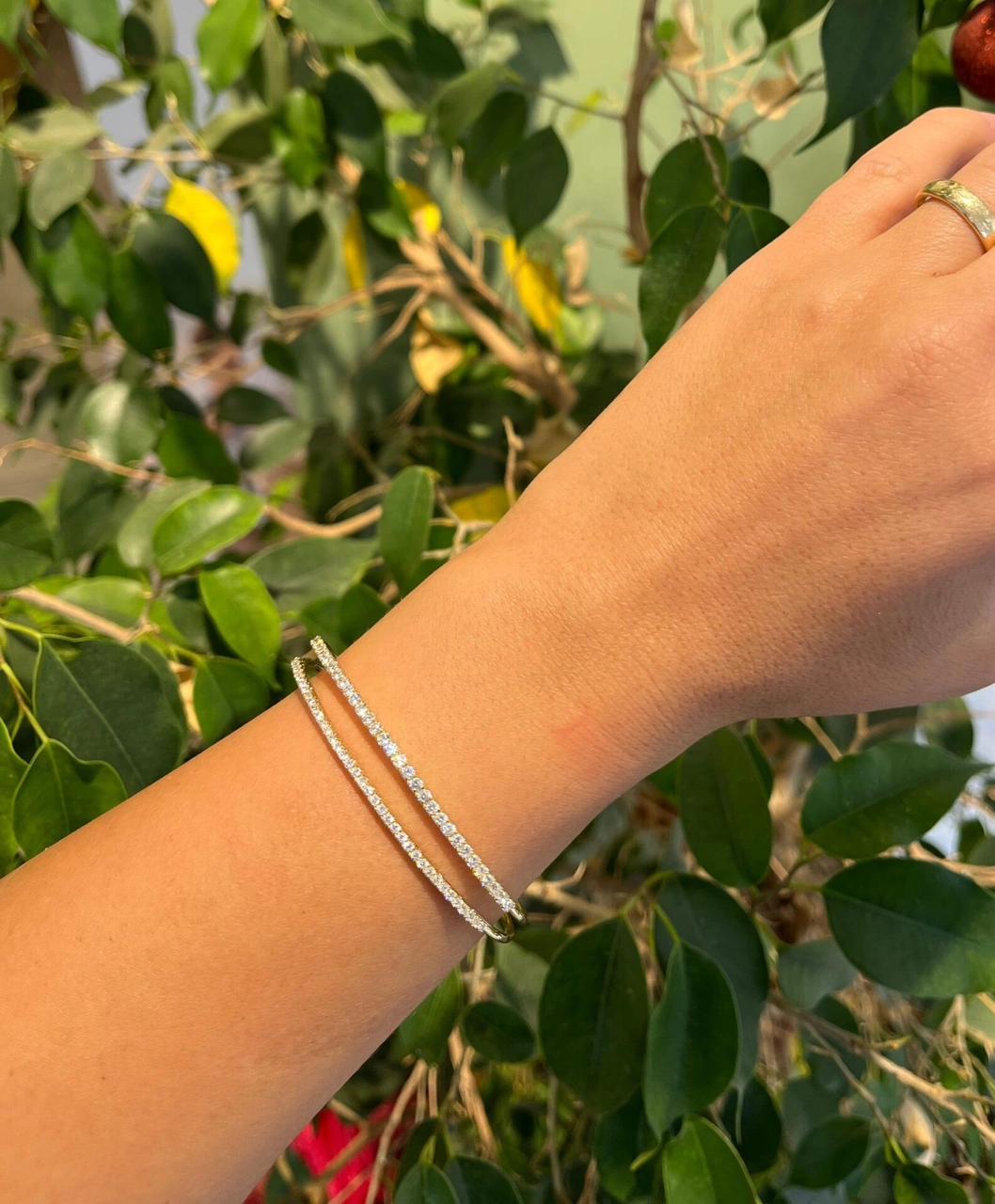 Altın Renkli Taşlı Kelepçe Çok Renkli