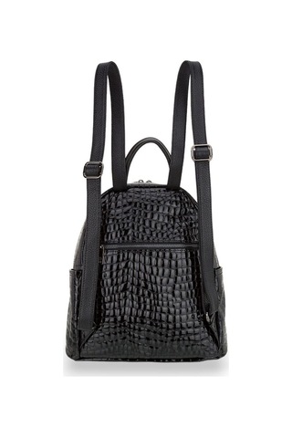 Bilik Deri Siyah Kroko Deri/rugan Kadın Sırt Çantası Blm01 9550-1 Siyah Kroko Deri/rugan Siyah