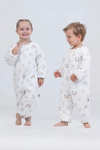 Miniğimin Cicileri Panda Erkek Ve Kız Çocuk Elyaf Dolgulu 2.5 Tog Desenli Uyku Tulumu - Beyaz Beyaz-46309