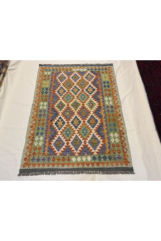 El Dokuma Afgan Kilim 100% Yün Harıka Desenlı Kök Boya Yeni Model Çok Renkli