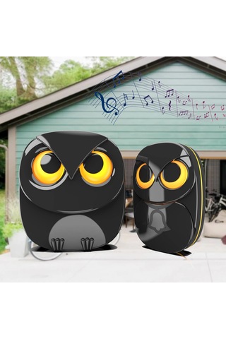 Monozone Lüx 1 Buton 1 Alıcı Kablosuz Kapı Zili Baykuş Şekilli