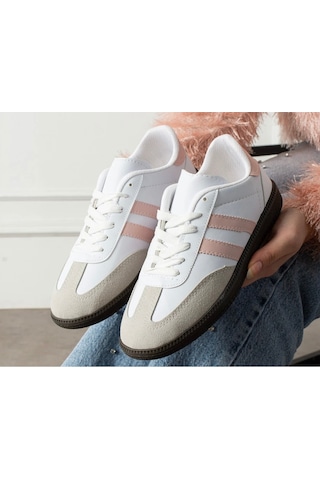 Wipper Retro Serisi Vintage Tasarım Günlük Sneakers Old Money Stil Şık Ve Rahat Kadın Spor Ayakkabı Beyaz Pudra Pembe