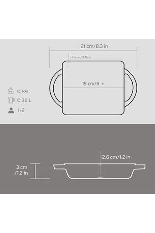Döküm Mini 12x15 Tava Açık Bakır