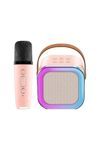 Karaoke Kablosuz Hoparlör Mikrofonlu Rgb Işıklı Bluetooth Speaker