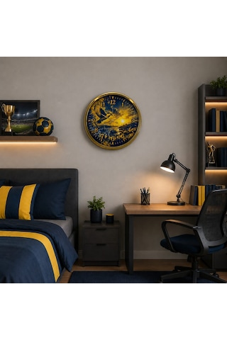Gold Efsane Kanatlar Taraftar Temalı 40 X 40 Cm Metal Duvar Saati