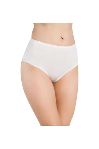 Bonbonetti Kadın Siyah 3'Lü Paket Bambu Yüksek Bel Bikini Ekru Kadın Külot Ekru