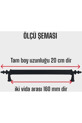 Erciyes Kulp Siyah 160 Mm Kulp Mobilya Mutfak Dolabı Çekmece Dolap Kapak Kulpu Kulbu Metal Kulpları