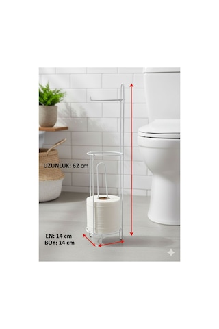 Buççin Online Mağaza Tuvalet Kağıtlığı Wc Kağıtlık Yedekli Metal Tuvalet Kağıdı Standı Tutacağı Askısı Metal Beyaz Çok Renkli