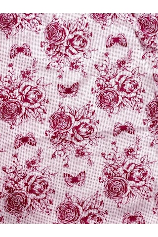 Desenli Penye Diz Altı Büyük Beden Anne Kadın Kapri Gül Desen