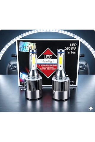 Fıat Egea Uyumlu Gündüz Farı H15 Beyaz Led Xenon Far Ampulü 8000 Lümen 2 Adet