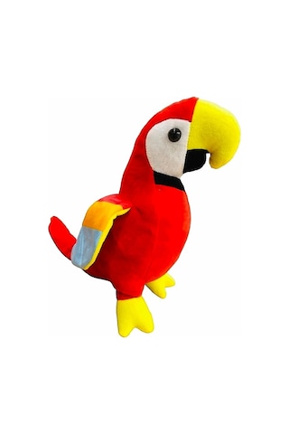Peluş Oyuncak Kırmızı Papağan Kuş 30 Cm Kırmızı