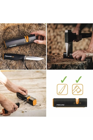 Fiskars Xsharp, Balta Ve Bıçak Bileyici, Seramik Zımpara Başlığı/gövdesi, Cam Elyaf Takviyeli Plastik, Siyah/tur