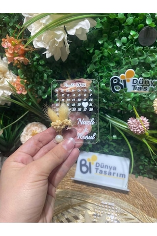 Uv Baskı Pleksi Magnet Söz, Nişan, Nikah, Düğün, Kına, Doğum Günü 10 Adet Altın - Pembe