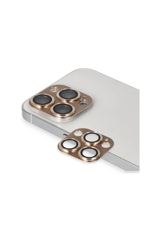 Apple iPhone Uyumlu 13 Pro Max Pers Alüminyum Kamera Lens - Gold Altın