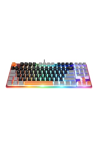 Acer Emachines Eak216 Rainbow Aydınlatmalı Tkl Oyuncu Klavyesi - Siyah Gri Turuncu Q Standart