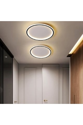 Siyah Ø40 cm Çember Avize 3000K Sarı Işık Led Tavan Lambası