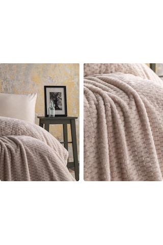 Ap Jakarlı Çift Kişilik Ekru Trusty Battaniye 200 220 Ekru