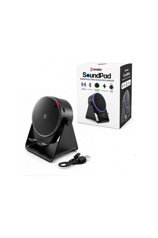 Soundpad Bluetooth Hoparlör - İndüksiyon Temas Özellikli - Telefon Standlı - Type-c Şarj - Rgb Ambiy Renkli