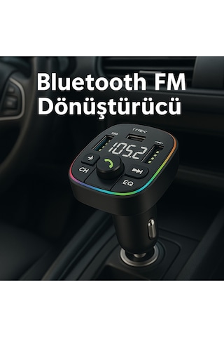 Ahandabuldum 20w Şarj Özellikli Dijital Göstergeli Bluetooth Fm Dönüştürücü